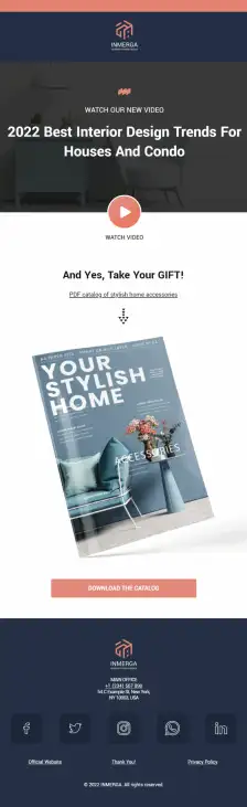 Inmerga Modern Interior Design Services Digital Business Card Mobile Ready Theme - Image 2