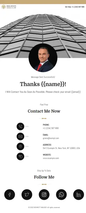 Bennett Walker Real Estate & Business Litigation Digital Business Card Phone Ready Mobile Theme - Image 2