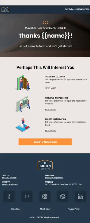 Sidon Sliding Windows Roofing Contractor Webinar Digital Business Card Phone Ready Mobile Theme - Image 3