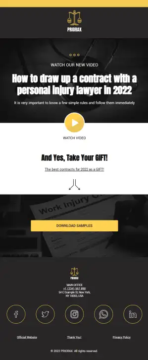 Priorax Personal Injury Attorney Digital Business Card Mobile Ready Theme - Image 2