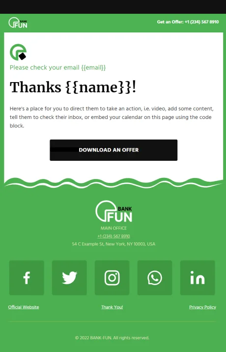 Bank Fun Digital Business Card Phone Ready Mobile Theme - Image 2