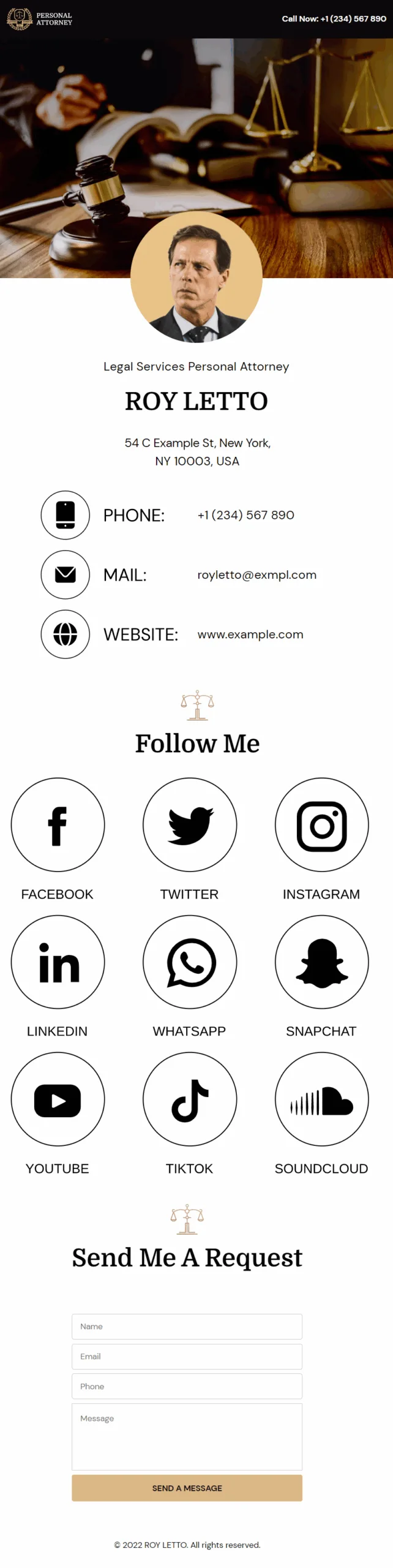 Roy Letto Lawyer Digital Business Card Phone Ready Mobile Theme